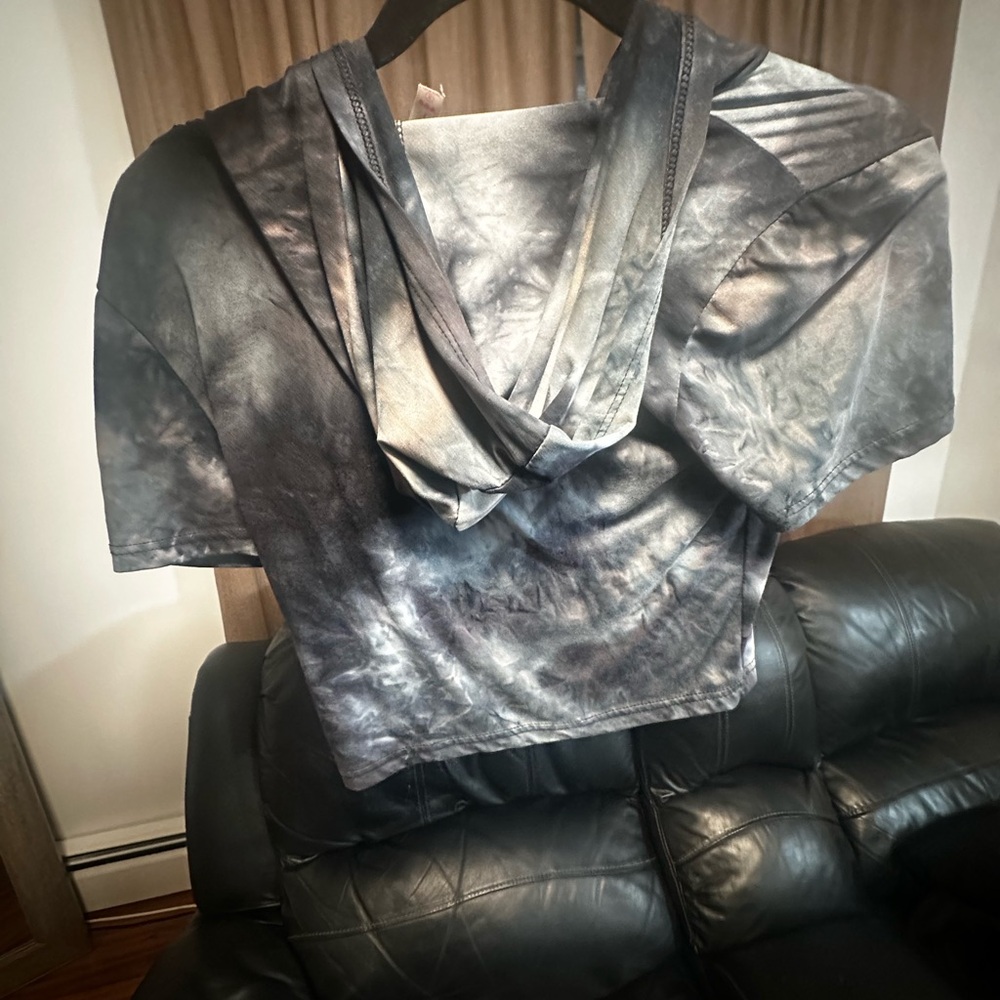 Gray Tie-Dye Women's Top